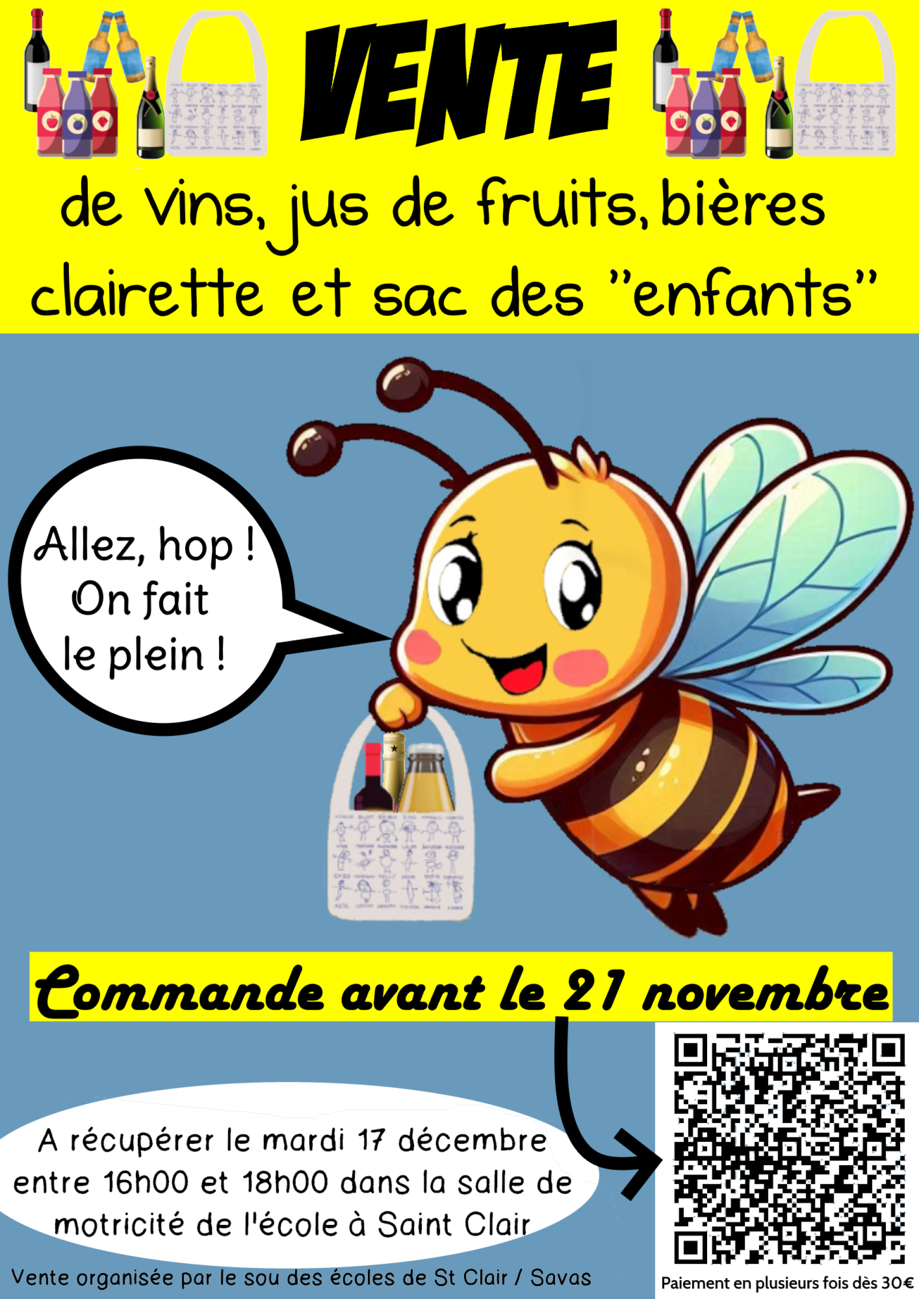 affiche vente de vins du sou des écoles